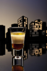 B52 shot in cityscape setting