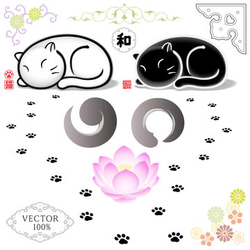 Sleeping Cat(Transparency effect in Illustrator10)(150×150/Win)