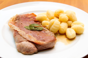 Saltimbocca alla romana with Gnocchi
