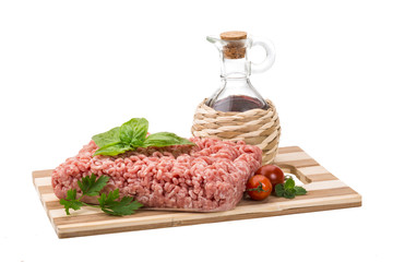 Meat stuffing with basil