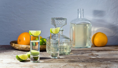 tequila and citrus fruits
