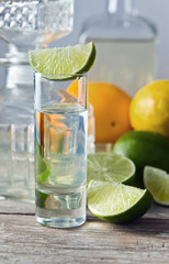 tequila and citrus fruits