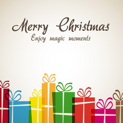 Fototapeta na wymiar Christmas Greeting Card - Retro Merry Christmas lettering 