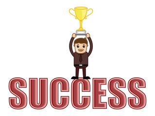 Success Achieved - Business Cartoons Vectors