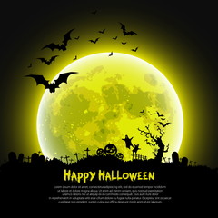 Happy Halloween message design background, vector illustration