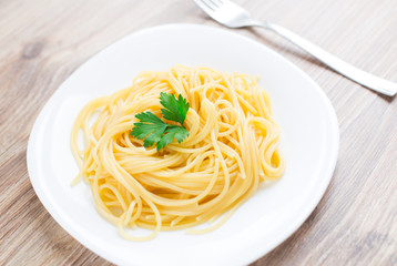 Spaghetti on a plate