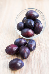 Plums in a bowl