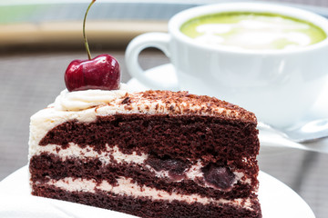 Green tea and Cheesecake