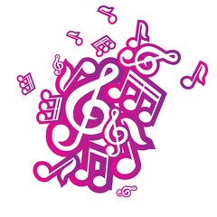 vector illustration of musical notes