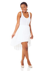 Naklejka premium african woman in white dress