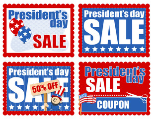 Presidents Day Sale Banner and Coupon Backgrounds