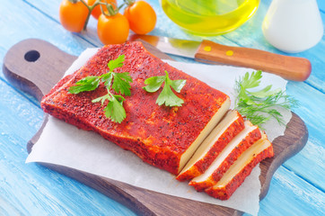 lard with paprika and other spice