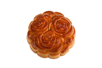 Isilated Moon Cake with Flowers