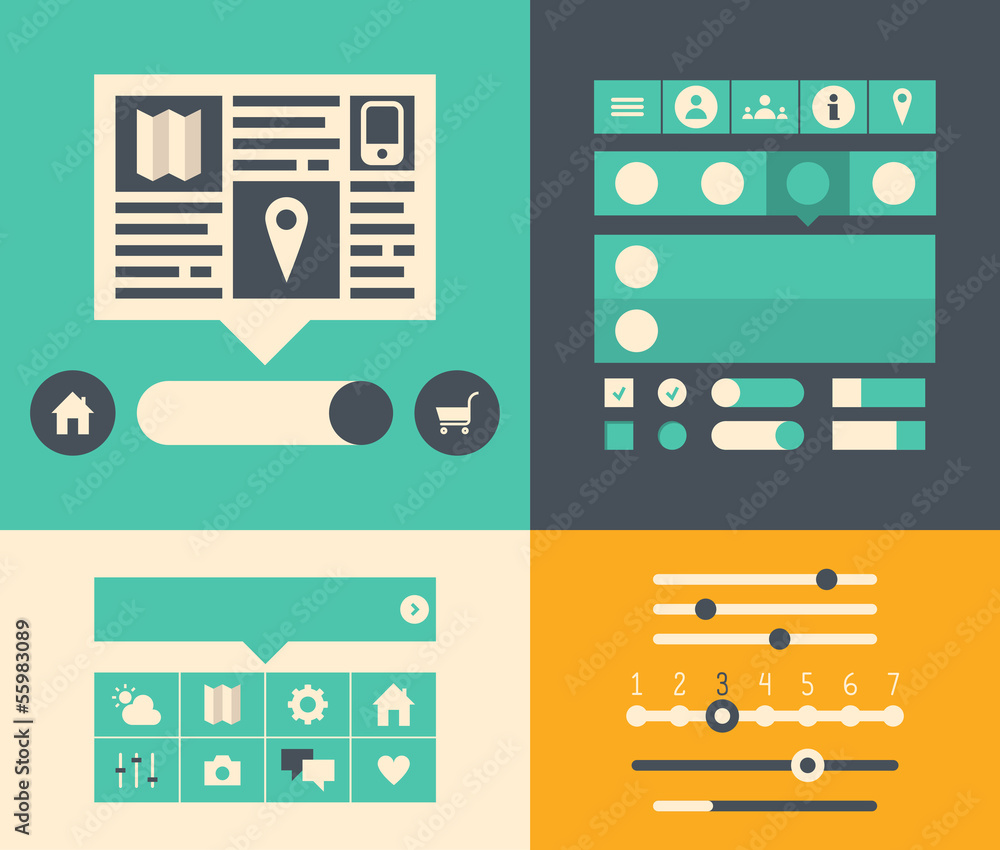 Poster Website user interface elements