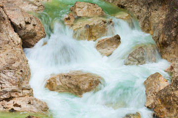 Closeup of river in waterfal
