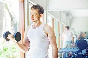 man working out in gym 