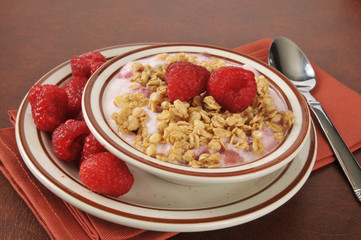 Greek yogurt with raspberries