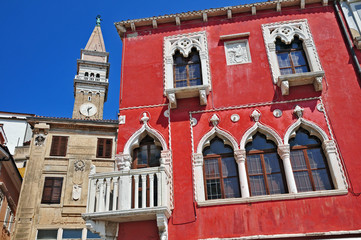 Piran, Pirano, Slovenia - Palazzo in Piazza Tarini