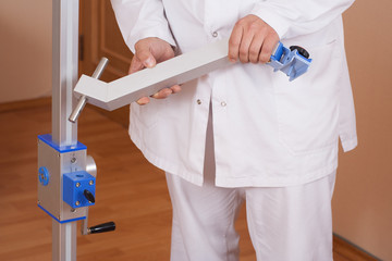 Portable x-ray laboratory with doctor and equipment