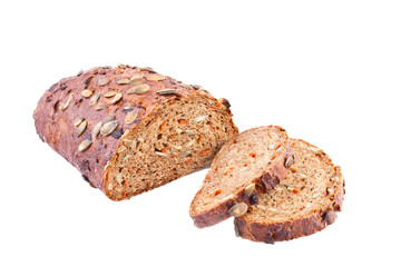 pumpkin carrot bread isolated on white