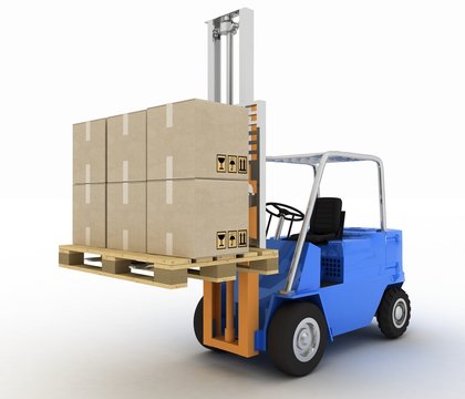Loader with cargo on a white background
