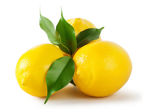 Three ripe bright lemon