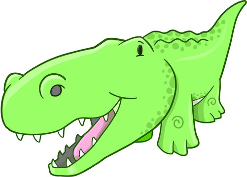 Cute Alligator Vector Illustration Art