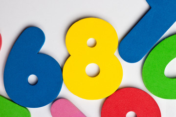 The number 8 in a group of ascending numbers