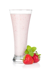 Strawberry milk smoothie cocktail