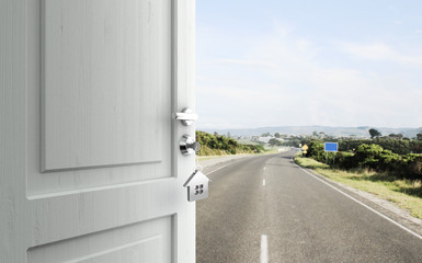 door in road