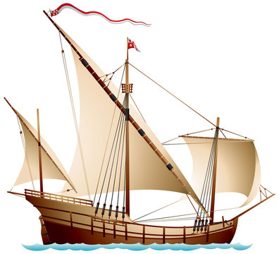 Caravel, a sailing ship