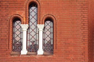 an antique window in church