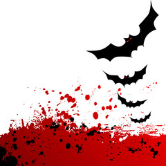 Halloween background. Flying bats.