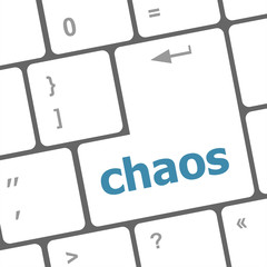 chaos keys on computer keyboard, business concept, raster