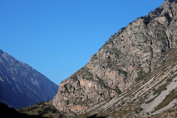 Caucasus mountains summertime. The Adyl-Su canyon travel