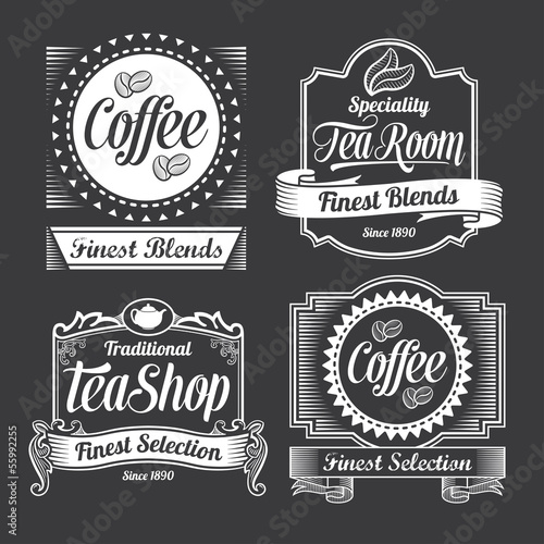 Download "chalkboard coffee and tea signs on a black background ...