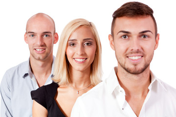 junges erfolgreiches team portrait isoliert