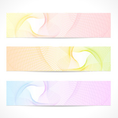 Vector set: colorful Banners. Curve (line, wave) pattern