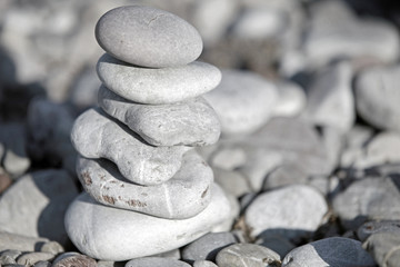 Tower made of gray coastal stones