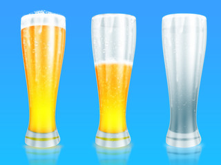 Three glasses of beer