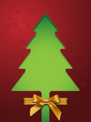 Christmas tree with golden bow