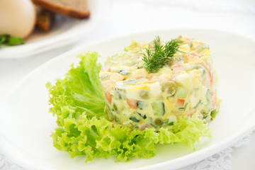 Russian traditional salad olivier