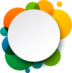 Paper white round speech bubbles.