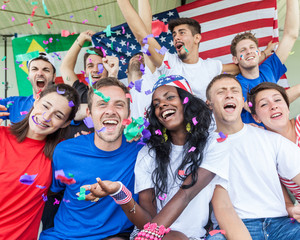 Fototapeta premium American Supporters at Stadium