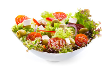Fototapeta na wymiar salad with vegetables and greens
