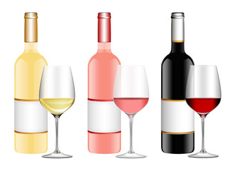 Weinkollektion mit Weingläser