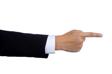 man hand sign in suit  isolated