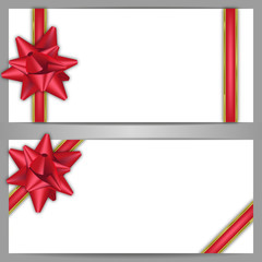 Set of gift cards with red bow