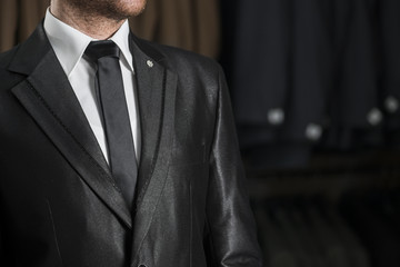 Black Wedding Suit and Tie