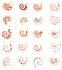 abstract colorful swirl halftone vector element design
